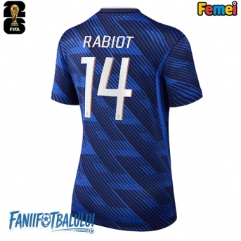 Franța Adrien Rabiot #14 Echipament de Fotbal Replică Mondial 2026 Femei Acasa